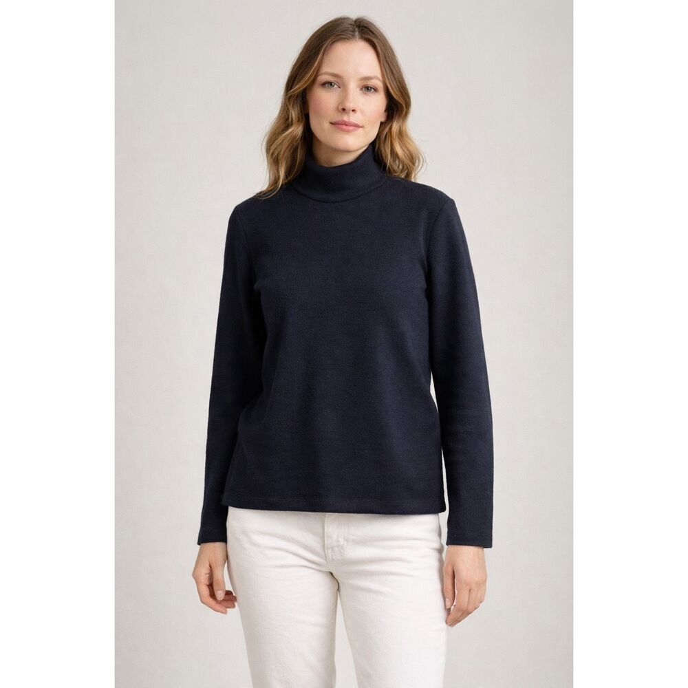 Collection Point of View Navy Merino Wool Turtleneck Sweater M
